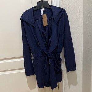 Francesca's NWT Navy Blue Hooded Jacket
